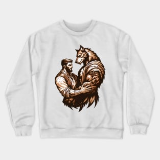 Man and Werewolf Hugging Gay Lovers V2 Crewneck Sweatshirt